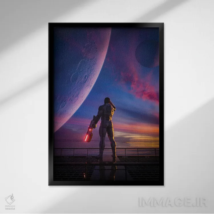 تابلو دکوراتیو اسکله اثر ایوان رودز - نمای قابدار مشکی