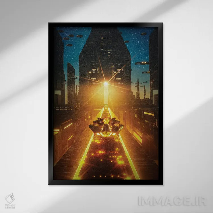 تابلو دکوراتیو لبه غروب اثر ایوان رودز - نمای قابدار مشکی