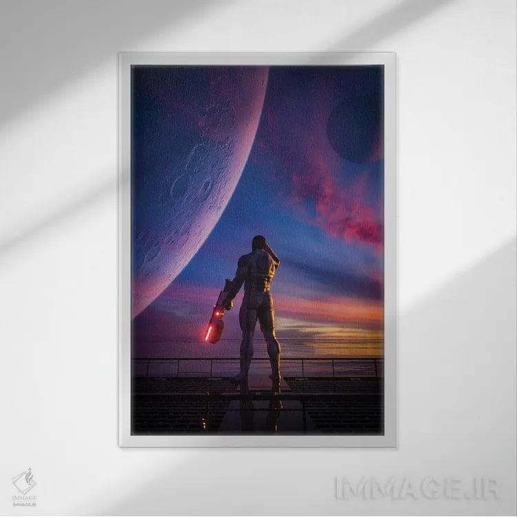 تابلو دکوراتیو اسکله اثر ایوان رودز - نمای قابدار سفید