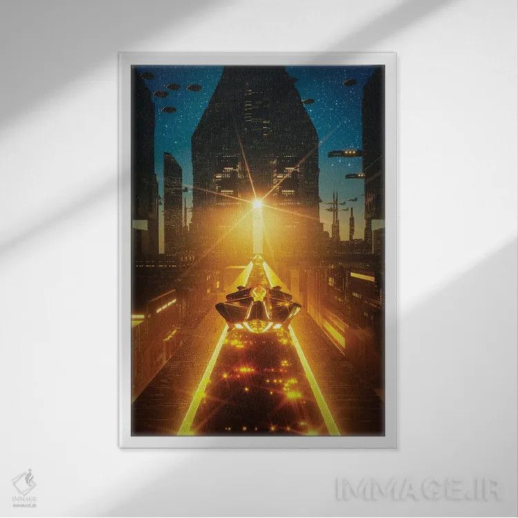 تابلو دکوراتیو لبه غروب اثر ایوان رودز - نمای قابدار سفید