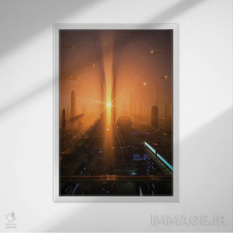 تابلو دکوراتیو نمایی از بالا اثر ایوان رودز - نمای قابدار سفید