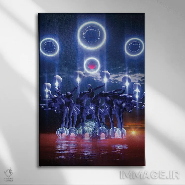 تابلو دکوراتیو رقص دایره ای اثر ایوان رودز - نمای روبهرو روی دیوار