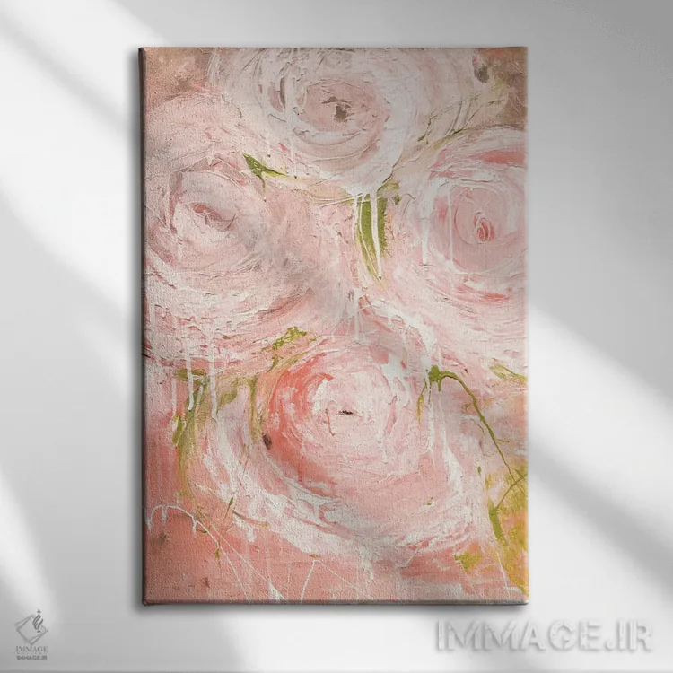 تابلو انتزاعی رز کلاسیک اثر ارین اشلی - نمای روبهرو روی دیوار