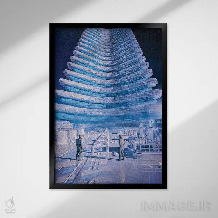 تابلو دکوراتیو نردبان آسمان اثر ایوان رودز - نمای قابدار مشکی