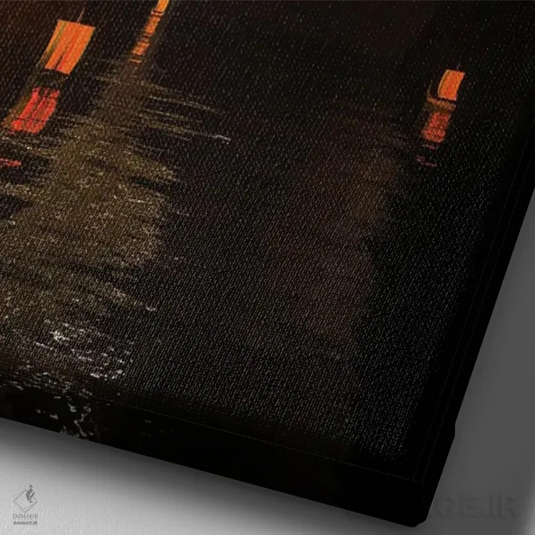 تابلو دکوراتیو تالاب آرام اثر ایوان رودز - نمای نزدیک بافت بوم