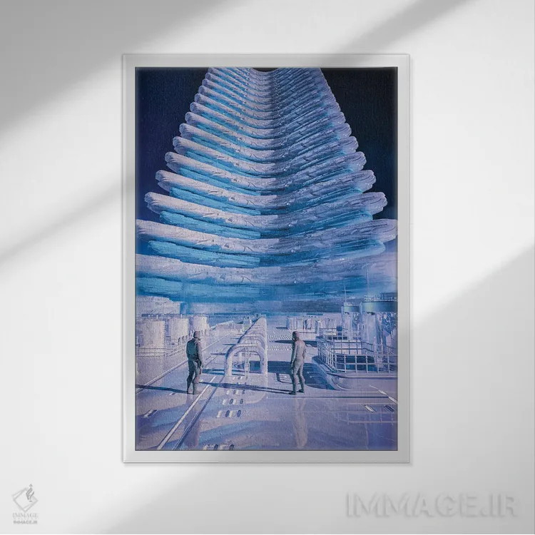 تابلو دکوراتیو نردبان آسمان اثر ایوان رودز - نمای قابدار سفید