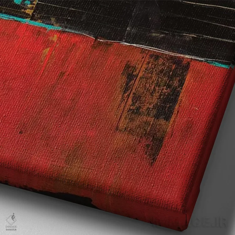 تابلو انتزاعی تی۰۵۴ اثر ارین اشلی - نمای نزدیک بافت بوم