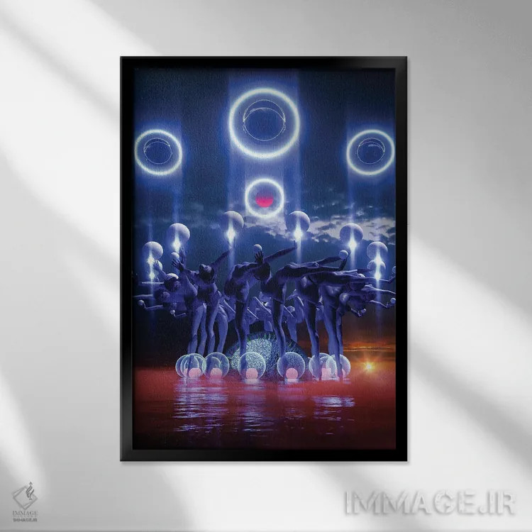 تابلو دکوراتیو رقص دایره ای اثر ایوان رودز - نمای قابدار مشکی