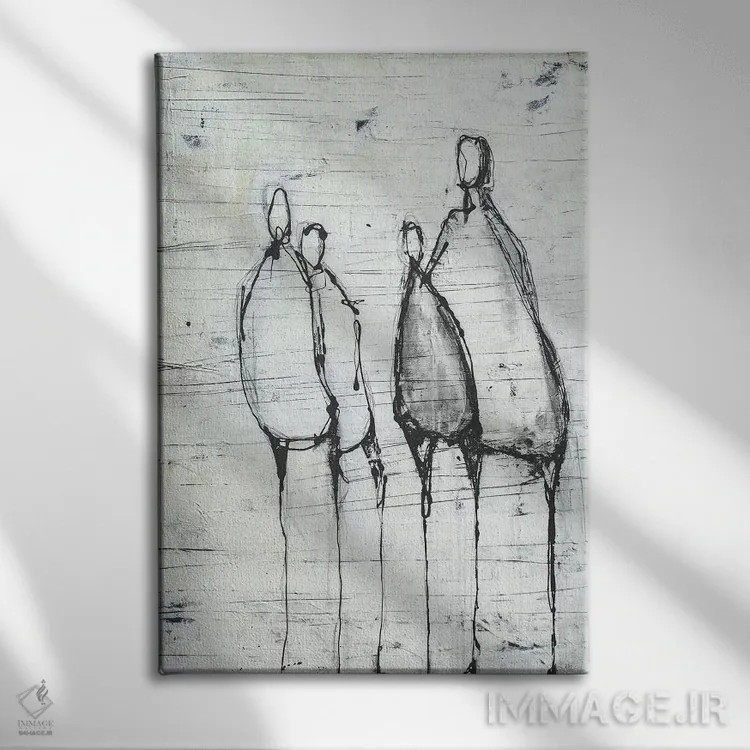 تابلو مینیمال با هم اثر ارین اشلی - نمای روبهرو روی دیوار