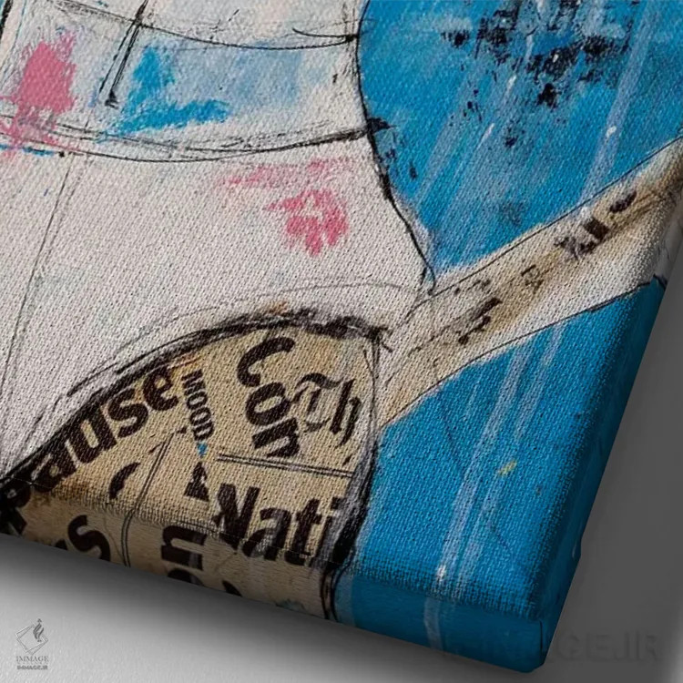 تابلو دکوراتیو برام پیامک بفرست اثر ارین اشلی - نمای نزدیک بافت بوم