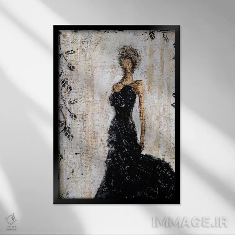 تابلو دکوراتیو زیبایی تاریک اثر ارین اشلی - نمای قابدار مشکی