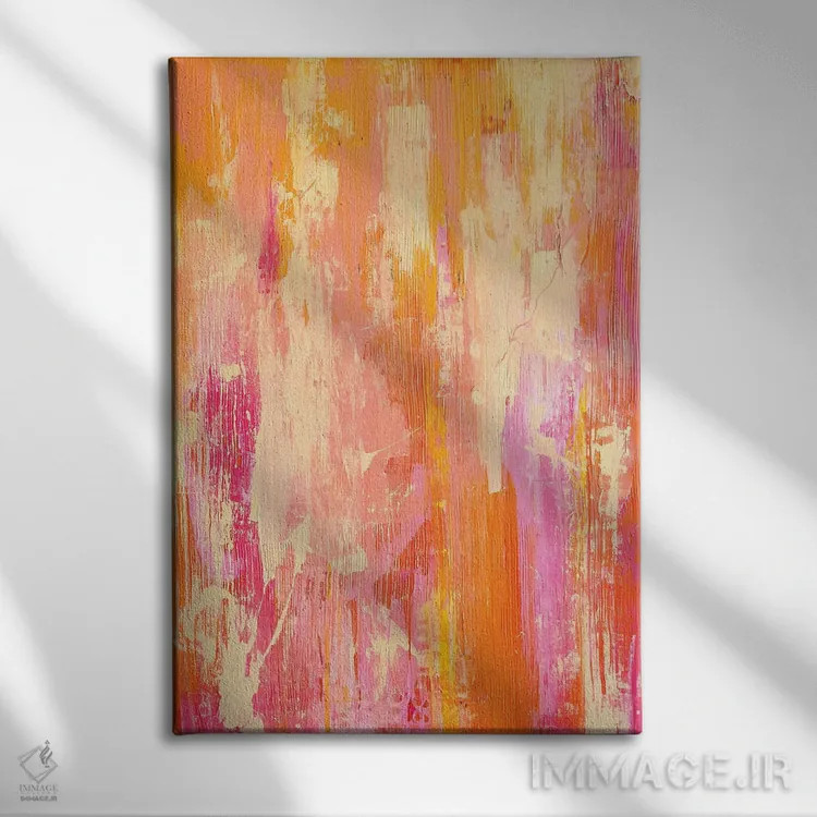 تابلو انتزاعی تجدید طعم تند اثر ارین اشلی - نمای روبهرو روی دیوار