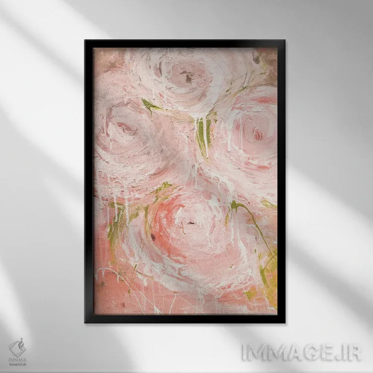 تابلو انتزاعی رز کلاسیک اثر ارین اشلی - نمای قابدار مشکی