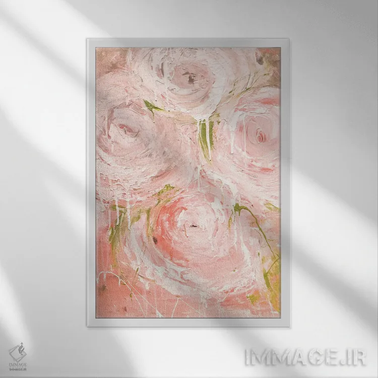 تابلو انتزاعی رز کلاسیک اثر ارین اشلی - نمای قابدار سفید