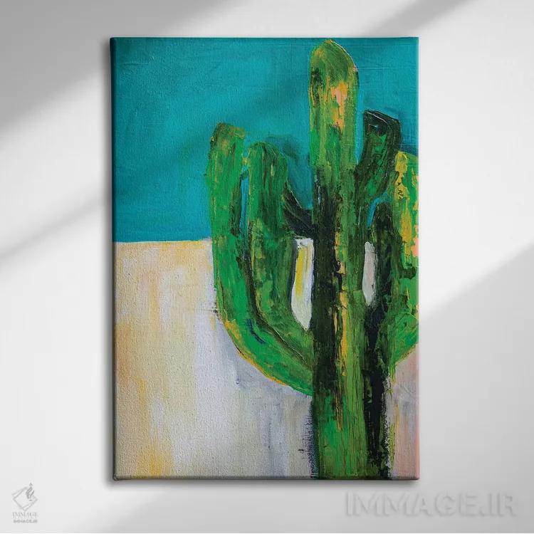 تابلو دکوراتیو کاکتوس اثر ارین اشلی - نمای روبهرو روی دیوار