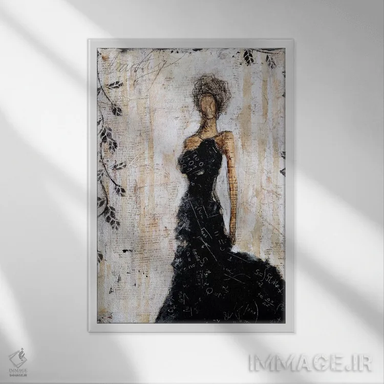 تابلو دکوراتیو زیبایی تاریک اثر ارین اشلی - نمای قابدار سفید