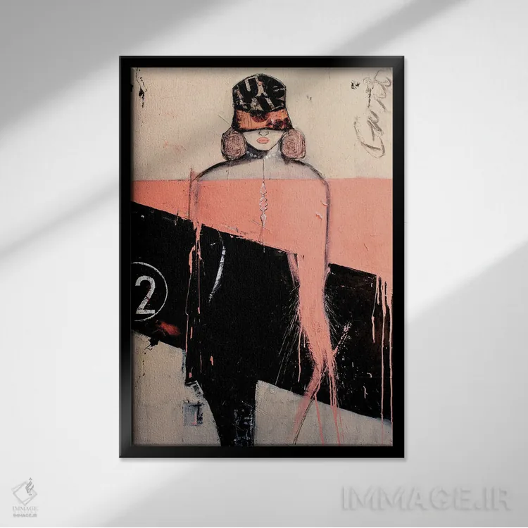 تابلو دکوراتیو دختر حرکت شبانه اثر ارین اشلی - نمای قابدار مشکی