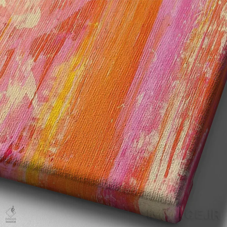 تابلو انتزاعی تجدید طعم تند اثر ارین اشلی - نمای نزدیک بافت بوم