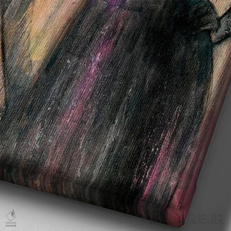 تابلو دکوراتیو گردش شبانه اثر ارین اشلی - نمای نزدیک بافت بوم