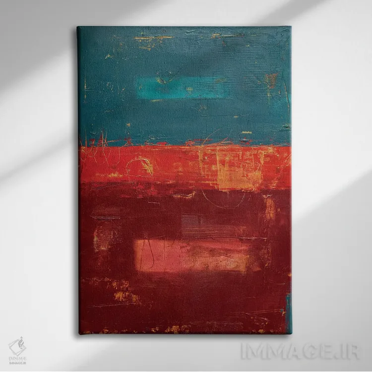 تابلو انتزاعی طاووس نیمه شب اثر ارین اشلی - نمای روبهرو روی دیوار