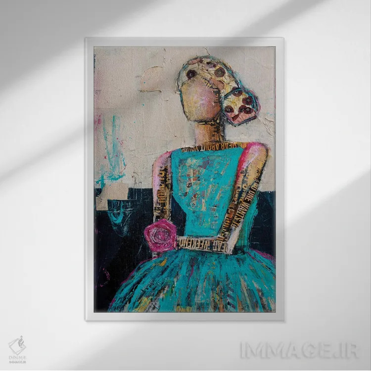 تابلو مدرن روزاری تا اثر ارین اشلی - نمای قابدار سفید
