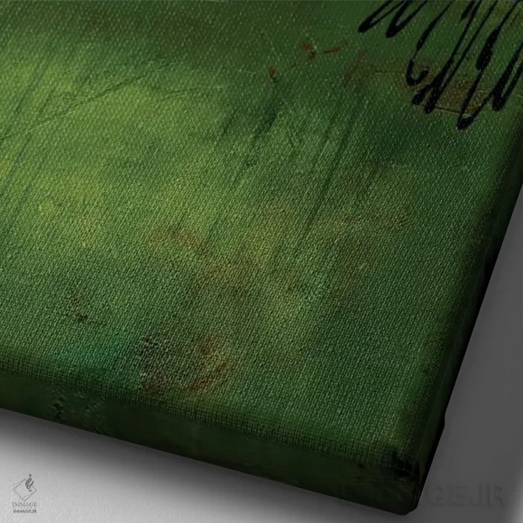 تابلو انتزاعی خلیج های سبز اثر ارین اشلی - نمای نزدیک بافت بوم