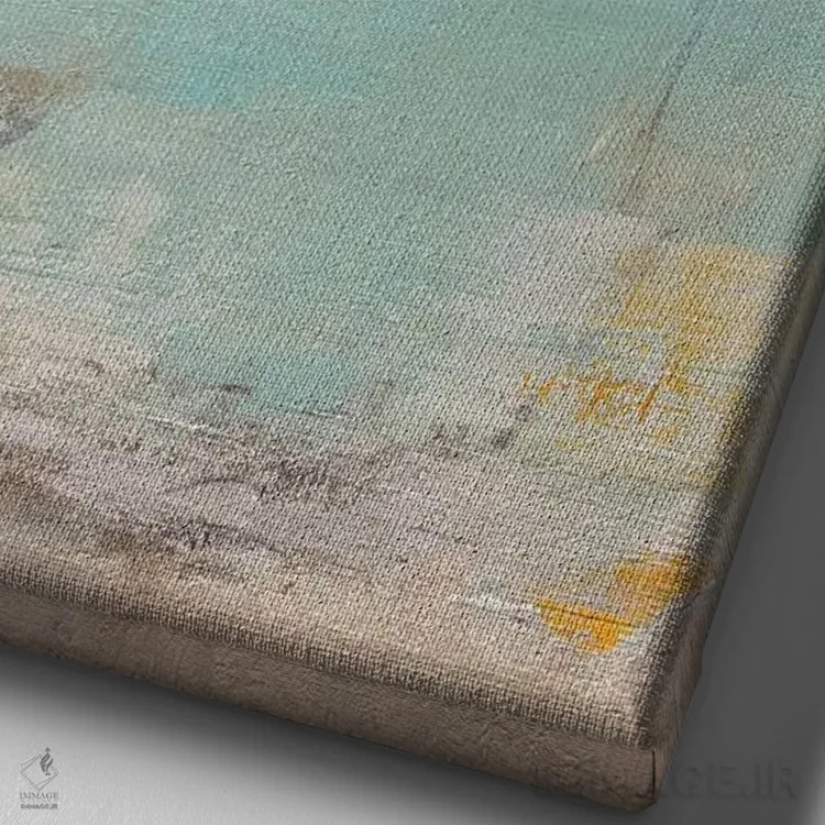 تابلو انتزاعی شکست امواج اثر ارین اشلی - نمای نزدیک بافت بوم