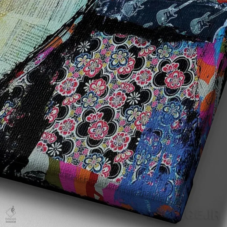 تابلو مدرن مد پانک راک اثر ارین اشلی - نمای نزدیک بافت بوم