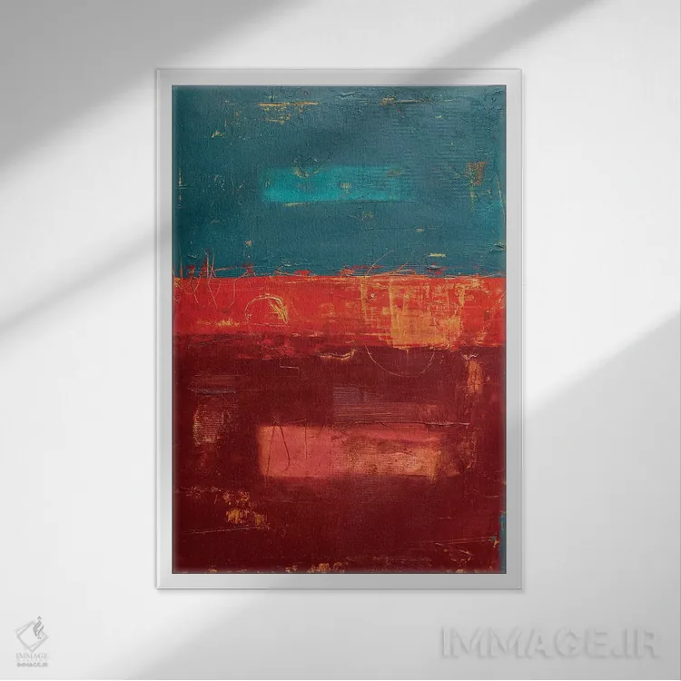 تابلو انتزاعی طاووس نیمه شب اثر ارین اشلی - نمای قابدار سفید