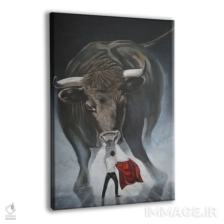 تابلو دکوراتیو گاوبازی مالی اثر اوگنیا روسلیک - نمای پرسپکتیو محصول