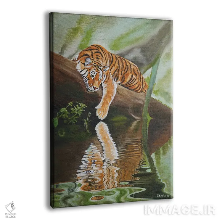 تابلو دکوراتیو ببر اثر اوگنیا روسلیک - نمای پرسپکتیو محصول