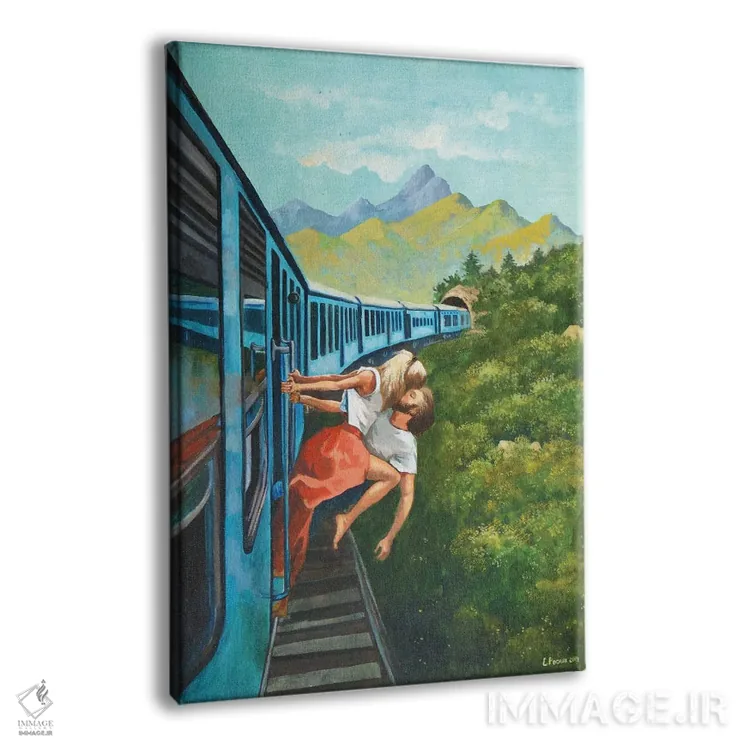 تابلو دکوراتیو قطار عشق اثر اوگنیا روسلیک - نمای پرسپکتیو محصول