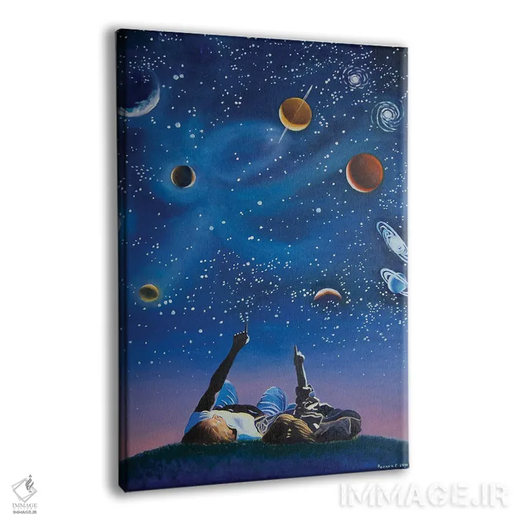 تابلو دکوراتیو آسمان پرستاره اثر اوگنیا روسلیک - نمای پرسپکتیو محصول