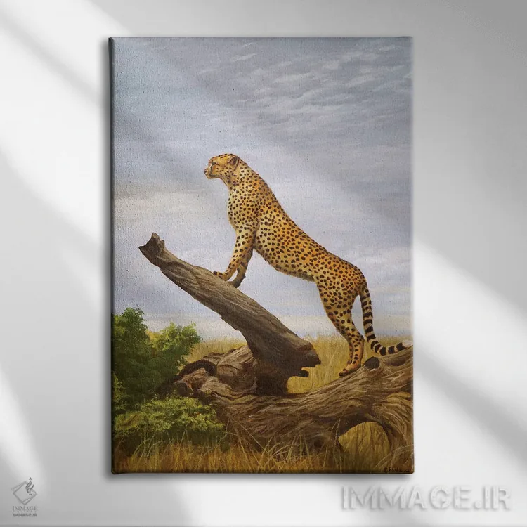 تابلو دکوراتیو یوزپلنگ اثر اوگنیا روسلیک - نمای روبهرو روی دیوار