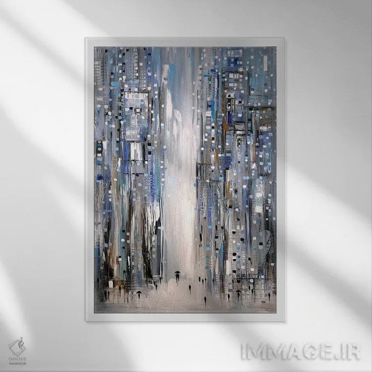 تابلو انتزاعی با هم زیر یک چتر اثر اکاترینا ارمیلکینا - نمای قابدار سفید