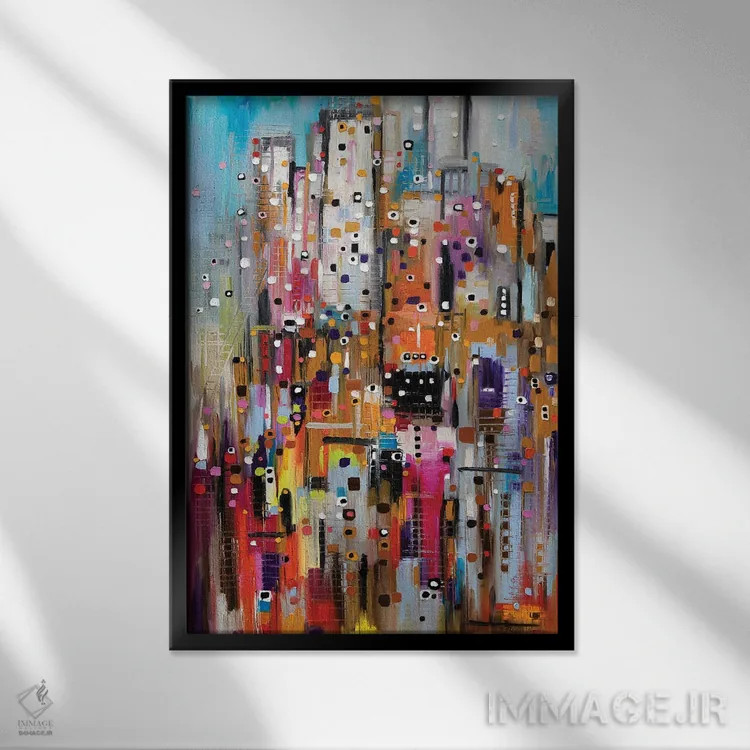 تابلو انتزاعی سرزمین عجایب اثر اکاترینا ارمیلکینا - نمای قابدار مشکی