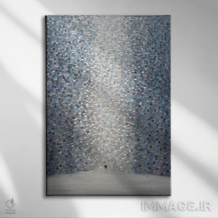 تابلو انتزاعی سرخوشی اثر اکاترینا ارمیلکینا - نمای روبهرو روی دیوار