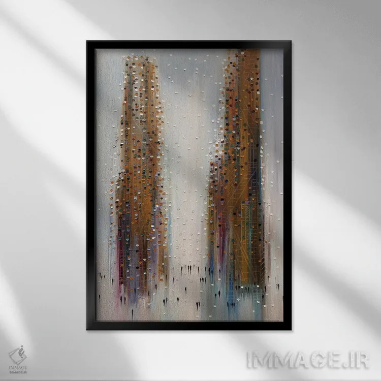 تابلو انتزاعی انعکاس ها اثر اکاترینا ارمیلکینا - نمای قابدار مشکی