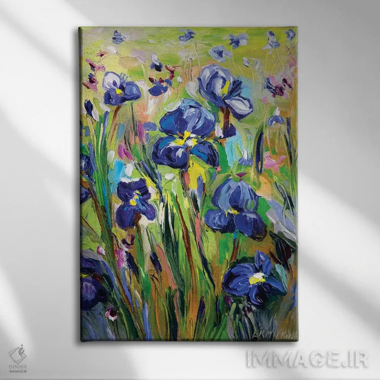 تابلو دکوراتیو باغ زنبق اثر اکاترینا ارمیلکینا - نمای روبهرو روی دیوار