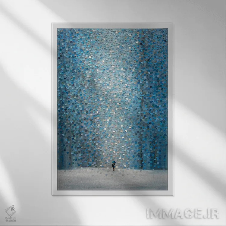 تابلو انتزاعی بوسه بی نهایت اثر اکاترینا ارمیلکینا - نمای قابدار سفید