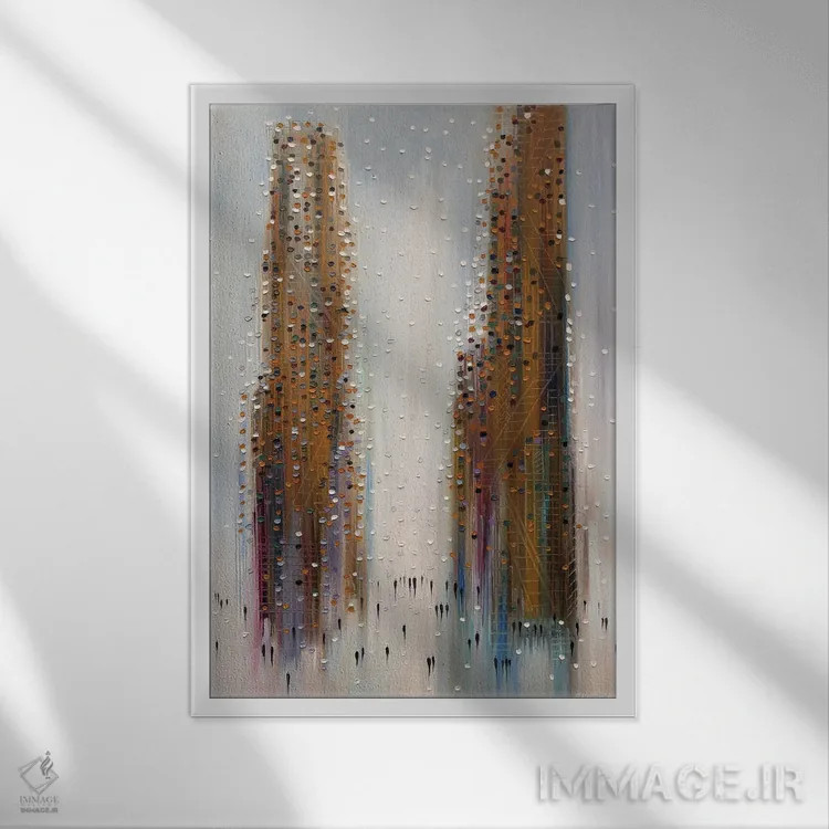 تابلو انتزاعی انعکاس ها اثر اکاترینا ارمیلکینا - نمای قابدار سفید