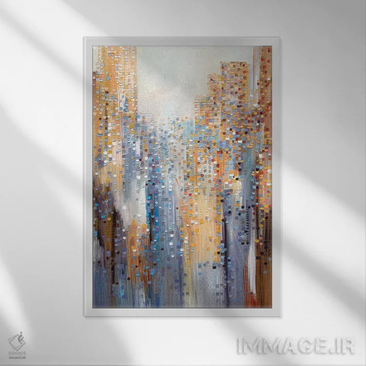 تابلو انتزاعی شناور در ابرها اثر اکاترینا ارمیلکینا - نمای قابدار سفید