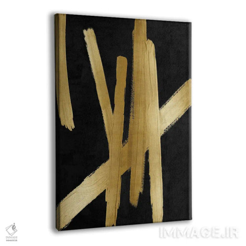 تابلو مینیمال چهارراه های طلایی روی مشکی IV اثر الی رابرتز - نمای پرسپکتیو محصول