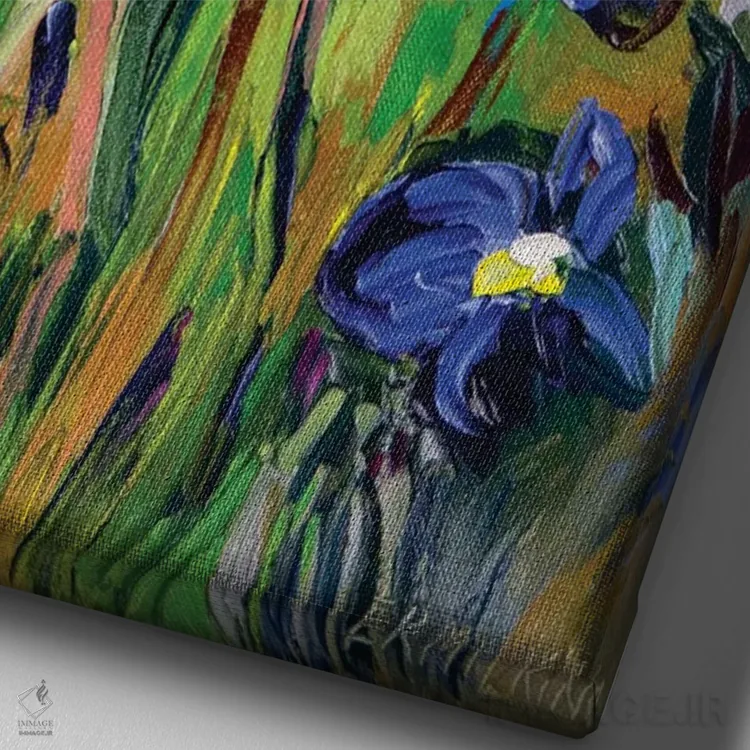 تابلو دکوراتیو باغ زنبق اثر اکاترینا ارمیلکینا - نمای نزدیک بافت بوم