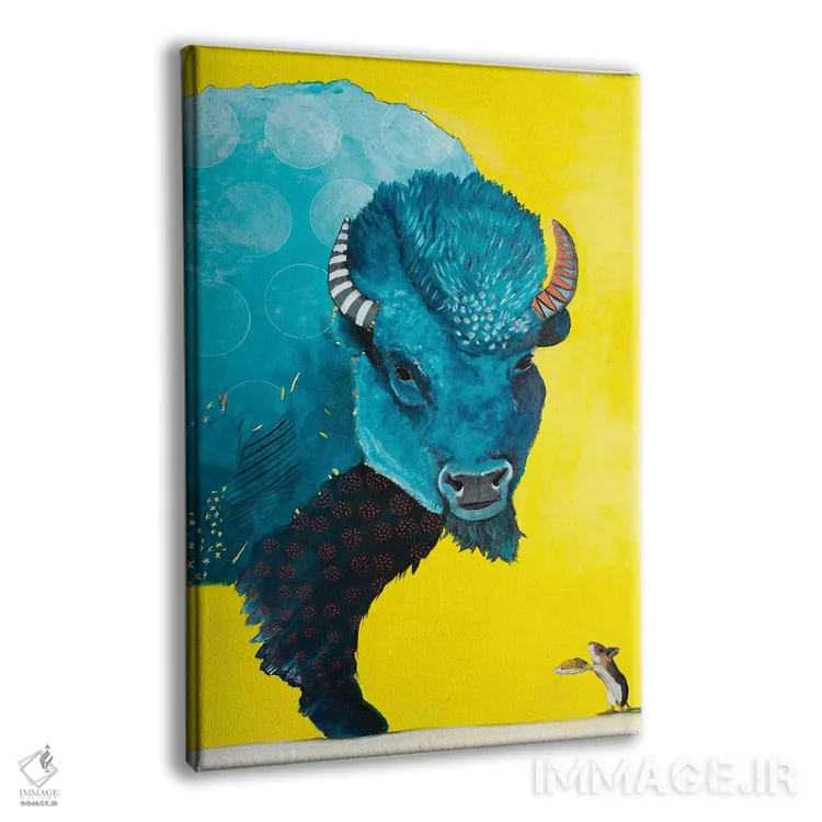 تابلو دکوراتیو گاومیش آبی اثر امیلی رید - نمای پرسپکتیو محصول