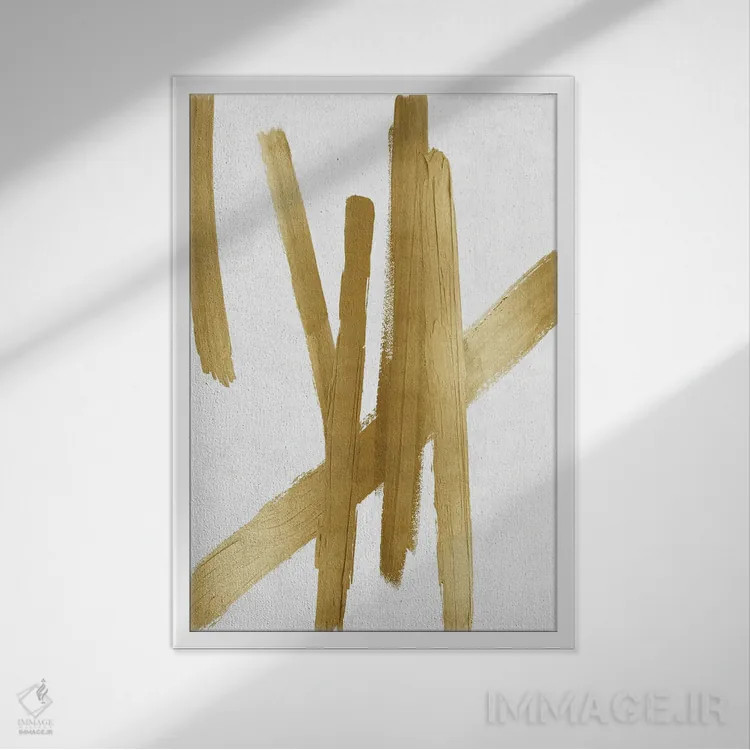 تابلو مینیمال چهارراه های طلایی IV اثر الی رابرتز - نمای قابدار سفید