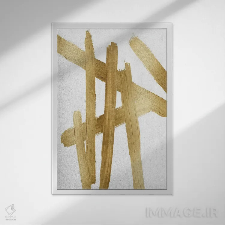 تابلو مینیمال چهارراه های طلایی I اثر الی رابرتز - نمای قابدار سفید