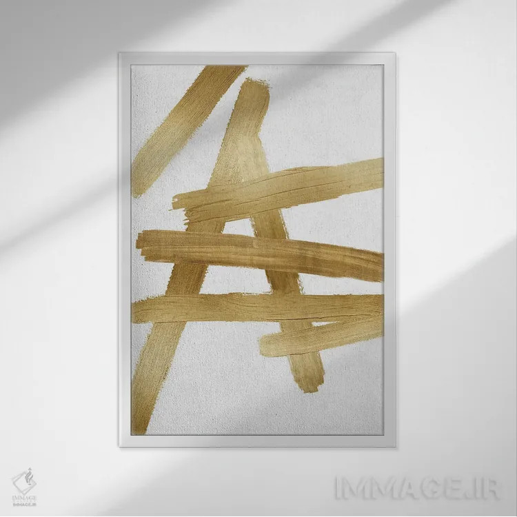 تابلو مینیمال چهارراه های طلایی III اثر الی رابرتز - نمای قابدار سفید