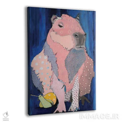 تابلو دکوراتیو کاپیبارا و حلزون اثر امیلی رید - نمای پرسپکتیو محصول