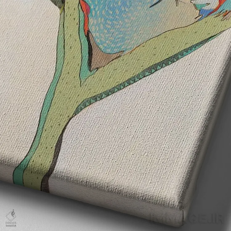 تابلو دکوراتیو کسل و پروانه اثر امیلی رید - نمای نزدیک بافت بوم